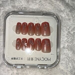 Pink and Silver Press-On Nails